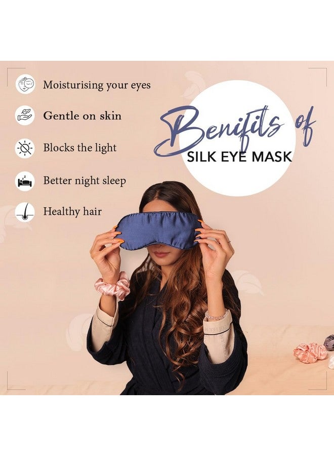 فيربو قناع نوم العين، قناع حرير التوت النقي للنوم العميق والأرق والتأمل والعيون المنتفخة والهالات السوداء، فائق النعومة من أجل طيات المكفوفين، حزام قابل للتعديل، عبوة من قطعة واحدة - Image 3