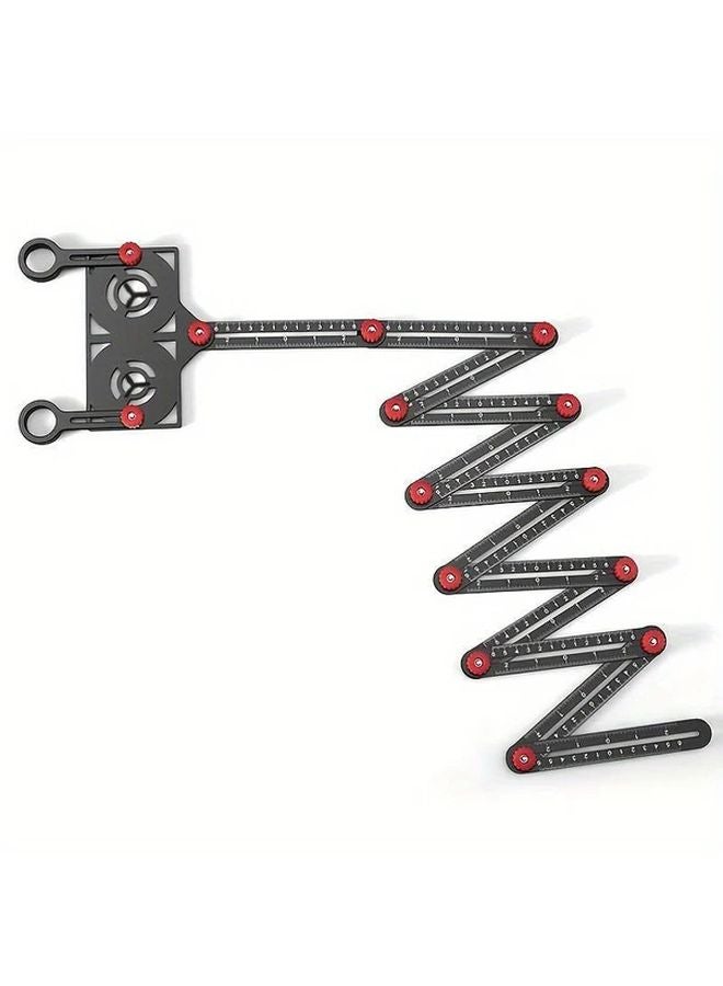GOXAWEE 12 Fold Precision Multi Angle Measuring Ruler Full Metal Aluminum Alloy Tool - Image 1