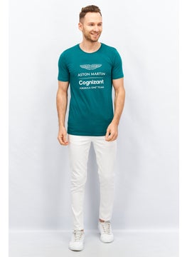 Aston Martin Men Crew Neck Short Sleeves Graphic T-shirt, Green  - Image 4