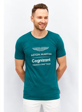 Aston Martin Men Crew Neck Short Sleeves Graphic T-shirt, Green  - Image 1