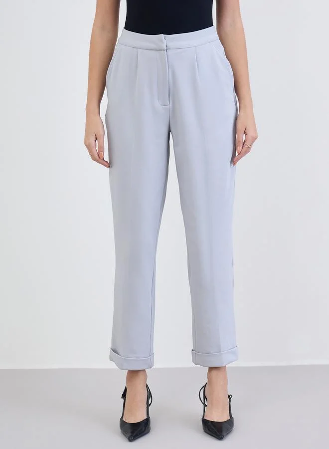 Styli Women Grey Relaxed Fit Trousers