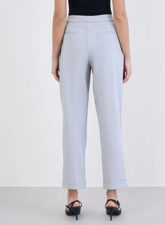 Styli Women Grey Relaxed Fit Trousers