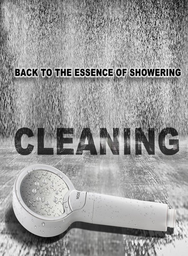 YOO.MEE Ultra-clean Handheld Shower, Deep Cleaning for Face/Body/Hair, Back to the Essence of Showering - Cleaning, High Pressure with one-hand Pattern Switch, W/Bracket, W/Sliver Hose, White - Image 4