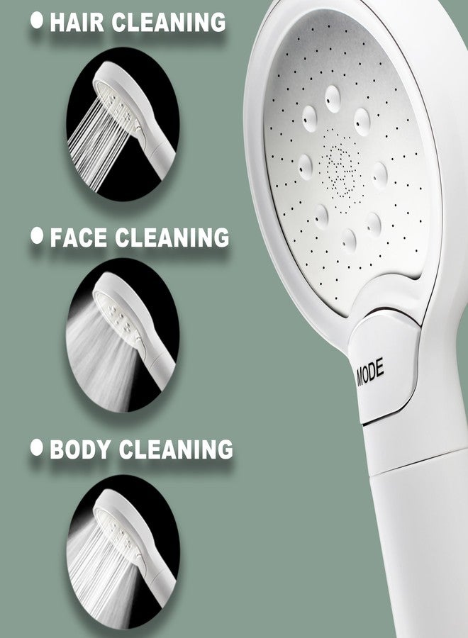 YOO.MEE Ultra-clean Handheld Shower, Deep Cleaning for Face/Body/Hair, Back to the Essence of Showering - Cleaning, High Pressure with one-hand Pattern Switch, W/Bracket, W/Sliver Hose, White - Image 5