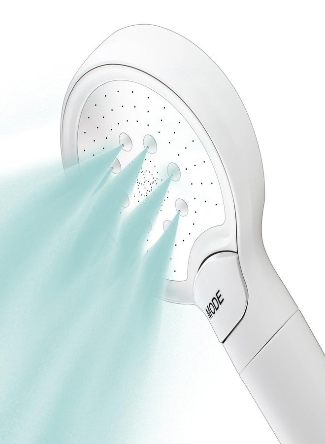 YOO.MEE Ultra-clean Handheld Shower, Deep Cleaning for Face/Body/Hair, Back to the Essence of Showering - Cleaning, High Pressure with one-hand Pattern Switch, W/Bracket, W/Sliver Hose, White - Image 1