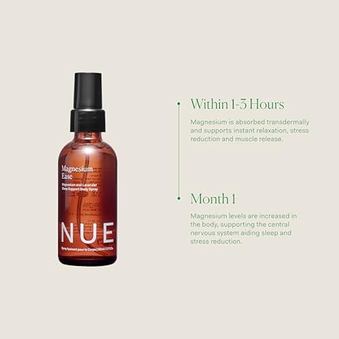 The Nue Co Magnesium Ease Skin Spray for Muscle Pain & Tension Relief with Lavender & Arnica Oil High Absorption Sports Recovery & Sleep Vegan, Paraben-Free, Non-Toxic, 60ml - Image 5