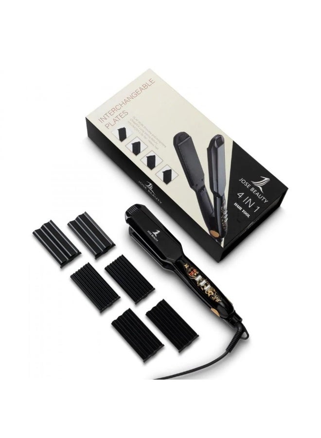 جوسي بيوتي سيراميك تمويج وتخشين الشعر 4 في 1 من جوسي بيوتي جهاز تخشين JB-2019