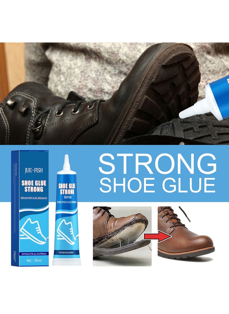 JUE-FISH - Shoe Glue Strong, Waterproof Transparent Sealant Sole Repair for Leather Jackets, Shoes, Wallets, Furniture - 50ml - Image 1