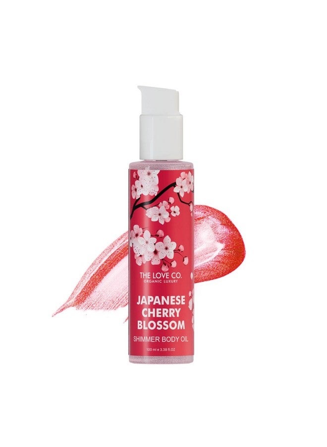 THE LOVE CO. زيت الجسم المتلألئ من ذا لوف كو. زهرة الكرز اليابانية - 100 مل - Image 1
