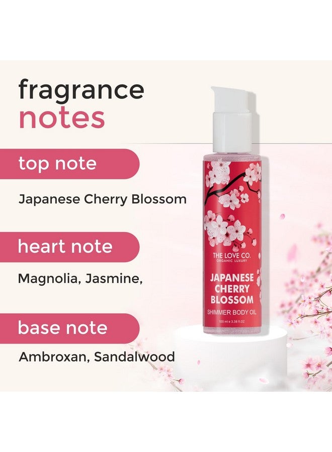 THE LOVE CO. زيت الجسم المتلألئ من ذا لوف كو. زهرة الكرز اليابانية - 100 مل - Image 5