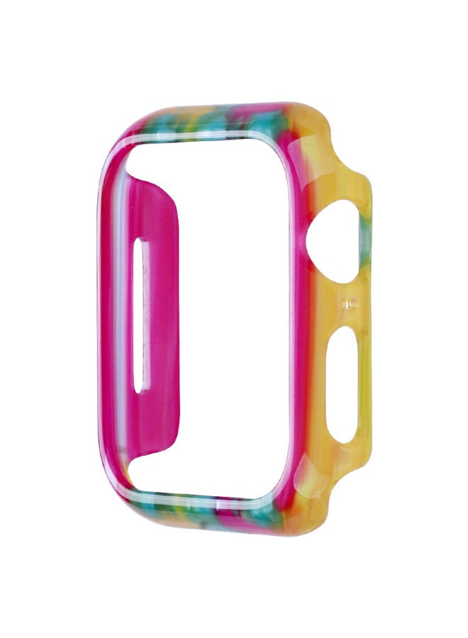 Beauenty For Apple Watch S10/Ultra Resin Case Supporting Resin Case Resin Strap-Color:Black Flower Strap + Case-Exterior Dimension:S10/42mm - Image 5