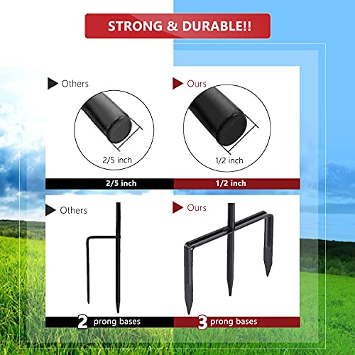 EXCMARK Shepherd Hook 48 inch 1/2 inch Thick Use at Weddings, Hanging Solar Lights, Lanterns, Bird Feeders, Metal Hanger Hook. (Black, 48 inch) U.S. Patent. - Image 2