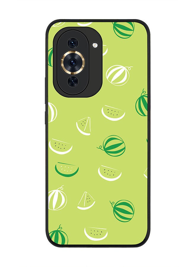 Stylizedd Rugged Black edge case for Huawei nova 10 4G Slim fit Soft Case Flexible Rubber Edges Anti Drop TPU Gel Thin Cover -  Watermelon Bits - Image 1