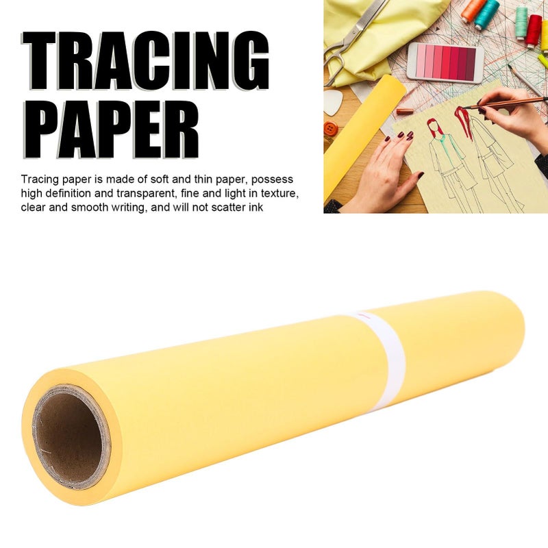 Kuuleyn Translucent Yellow Tracing Paper Roll 46meter For Drawing Gift Wrapping - Image 5
