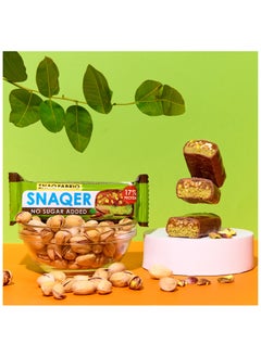 Snaq Fabriq SNAQER Chocolate Protein bar with Pistachio and Caramel No Sugar Added 12x50g  - Image 3