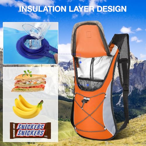 KUYOU Hydration Backpack Hydration Pack with 2L Water Bladder, Lightweight Insulation Water Backpack for Running, Cycling,Hiking,Climbing - Image 3