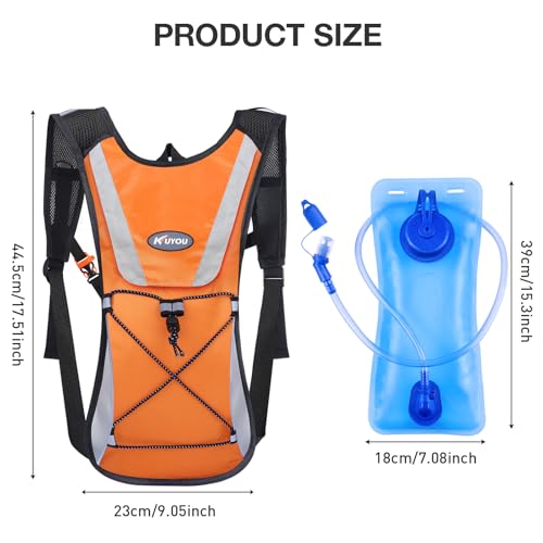 KUYOU Hydration Backpack Hydration Pack with 2L Water Bladder, Lightweight Insulation Water Backpack for Running, Cycling,Hiking,Climbing - Image 2