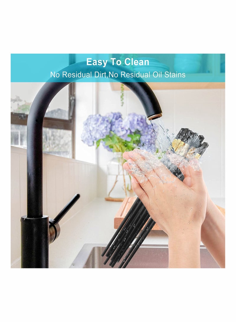 Premium Quality Non-Slip Black Alloy Chopsticks Set for Kitchen Essentials  - Image 4