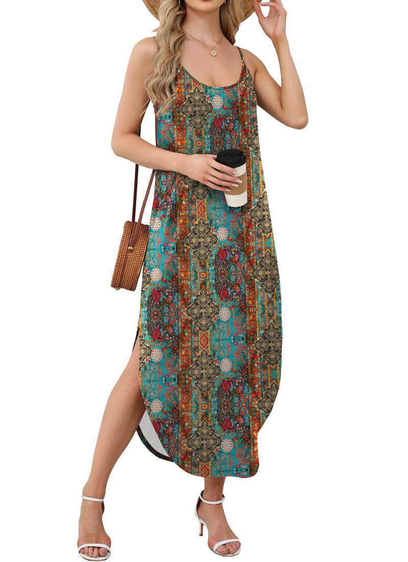 WIHOLL Vacation Dresses for Women 2026 Summer Flowy Maxi Cute Boho Dress Beach Essentials L - Image 3