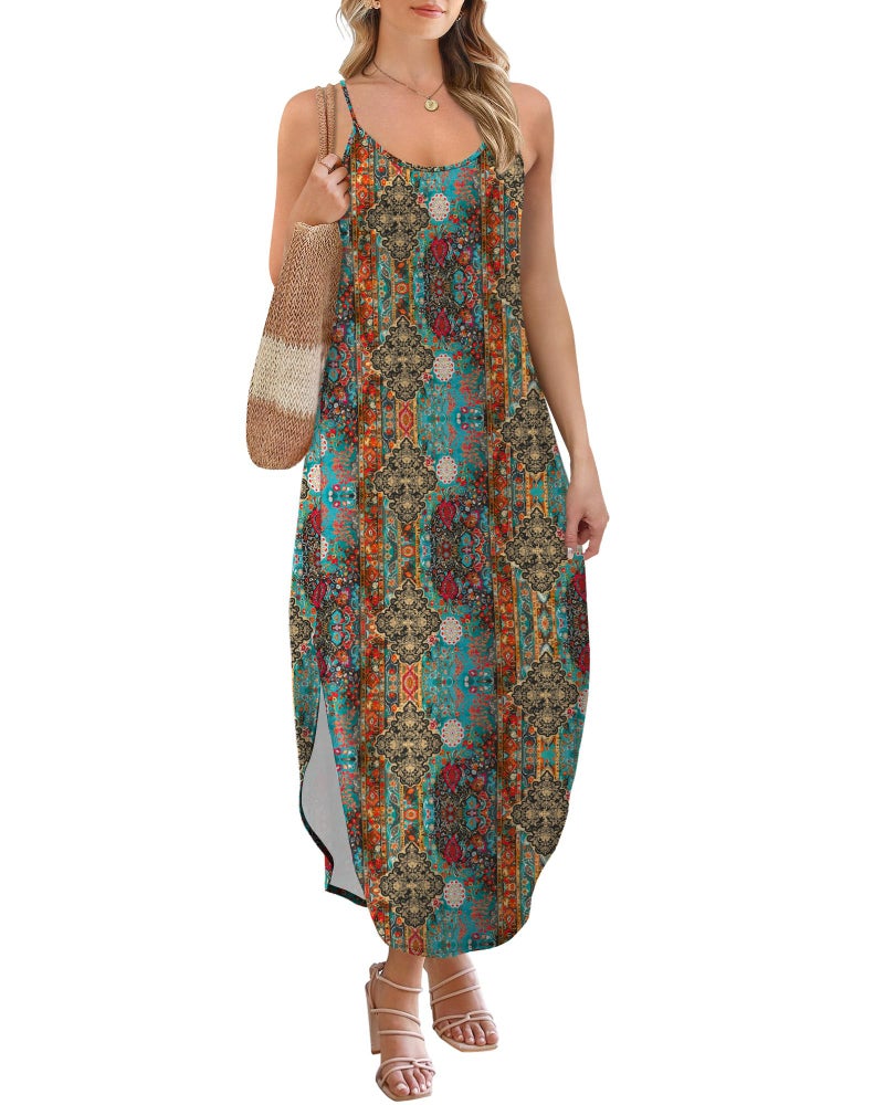 WIHOLL Vacation Dresses for Women 2026 Summer Flowy Maxi Cute Boho Dress Beach Essentials L - Image 2