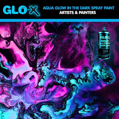 GLO-X Blue Glow In The Dark Spray Paint (10.6 oz) Clear Spray Paint That Glows Neon Blue In The Dark- Light & Sun Activated - Acrylic - Image 5