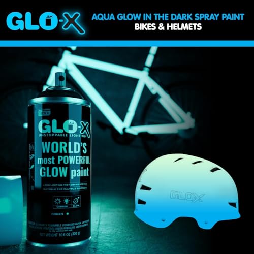 GLO-X Blue Glow In The Dark Spray Paint (10.6 oz) Clear Spray Paint That Glows Neon Blue In The Dark- Light & Sun Activated - Acrylic - Image 3