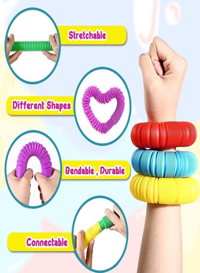 NUVIXA أنابيب NUVIXA Pop للأطفال، أنابيب مرنة ملونة متوهجة، أنابيب حسية، قابلة للتمدد واللف والثني والتركيب والتوصيل، لعبة لتخفيف التوتر للبالغين (12) - Image 3