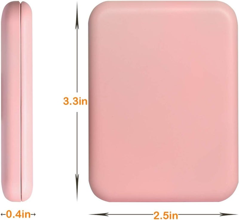 Kintion Rechargeable Pocket Mirror, 1X/3X Magnification LED Compact Travel Makeup Mirror, 3 Color Temperature, Dimmable, 400mAh, Portable Compact Mirror, Small Purse Mirrors for Women Gift, Pink Hardness boosted processed substance - Image 5