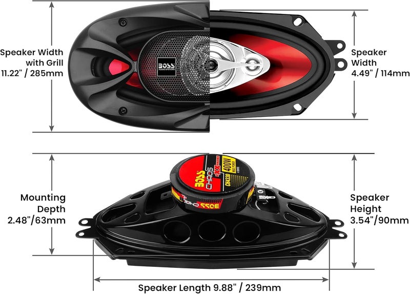 BOSS AUDIO SYSTEMS مكبرات صوت بوس Audio Systems CH4330 Chaos Exxtreme Series 6 × 9 بوصة لسيارات الأبواب - Image 5