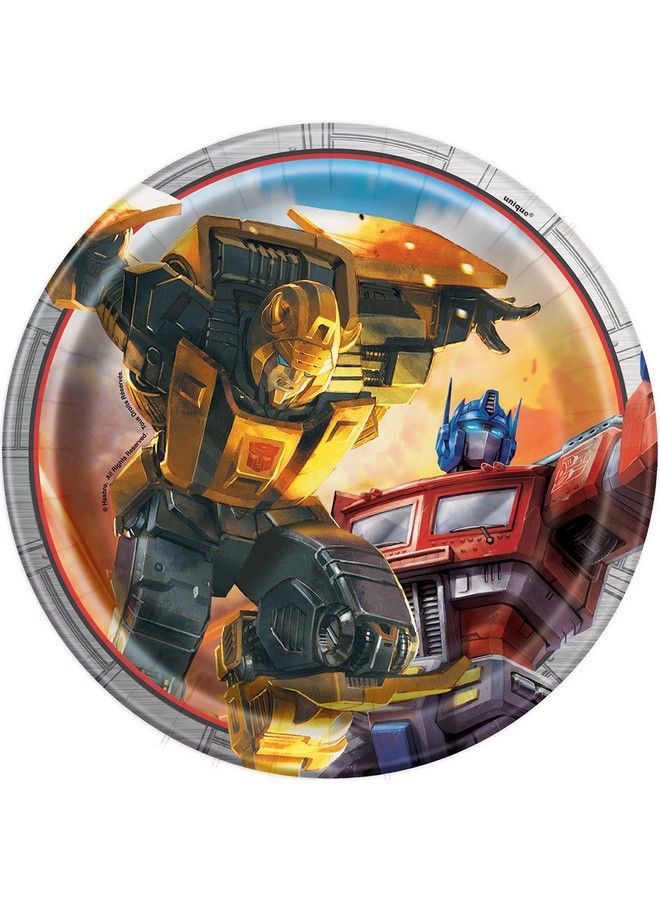 Unique Round Dessert Paper Plates 7" Transformers 8 Pcs - Image 1