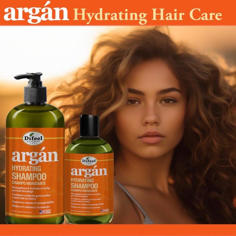 Difeel Argan Hydrating Shampoo 33.8 oz. - Natural Sulfate Free Argan Oil Shampoo for Hair - Image 3