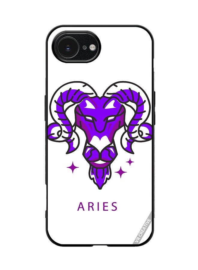 VR CREATIVE Protective Case Cover For Apple iPhone 16e Purple Watercolor Zodiac Sign Design Multicolour