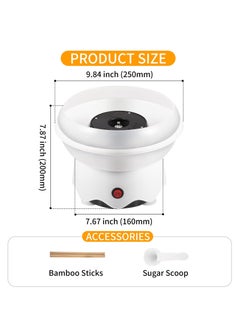 SYOSI Mini Cotton Candy Machine for Kids, Includes Sugar Scoop and Sticks, for Birthdays, Parties, and Home Use  - Image 5