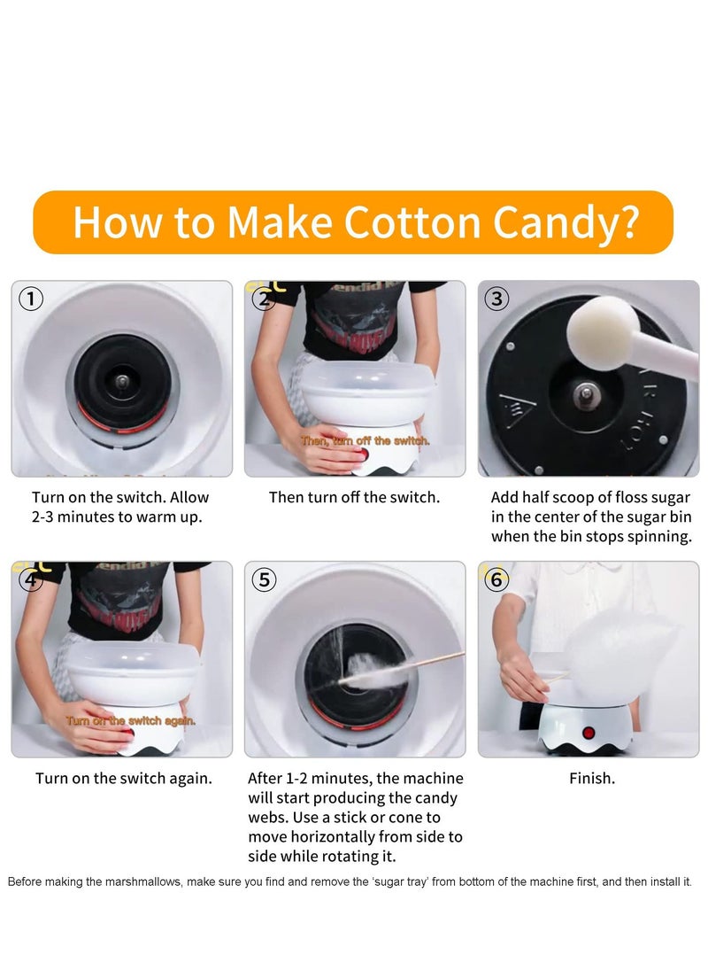 SYOSI Mini Cotton Candy Machine for Kids, Includes Sugar Scoop and Sticks, for Birthdays, Parties, and Home Use  - Image 4