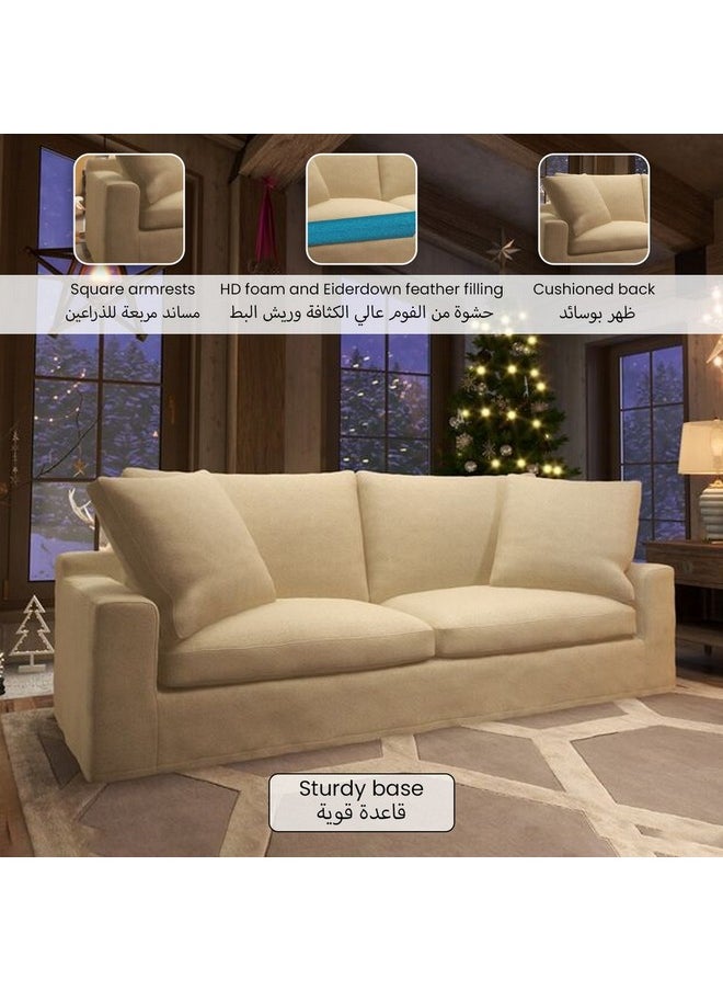 ميكاسا - أريكة 3 مقاعد بتصميم أنيق وعصري، بلون بيج فاتح  67 × 97 × 230 سم 2023-2-3P - Image 1