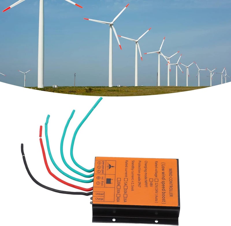 MPPT Wind Turbine Controller 48V | LED Display with Intelligent Replenishment & Auto Brake | IP67 Weather - Proof for AGM Battery / Solar Systems | Aluminum Alloy Housing (600W) - Image 5