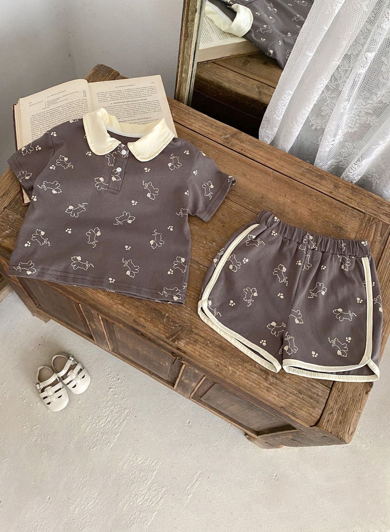 DOOKOO Summer Baby Unisex Printed Clothes Sets Newborn Short Sleeve 2 pcs Set Infant Boy Girls Cartoon Cotton Clothing Set - Image 3