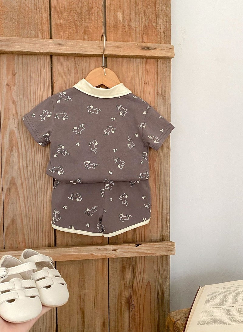 DOOKOO Summer Baby Unisex Printed Clothes Sets Newborn Short Sleeve 2 pcs Set Infant Boy Girls Cartoon Cotton Clothing Set - Image 2