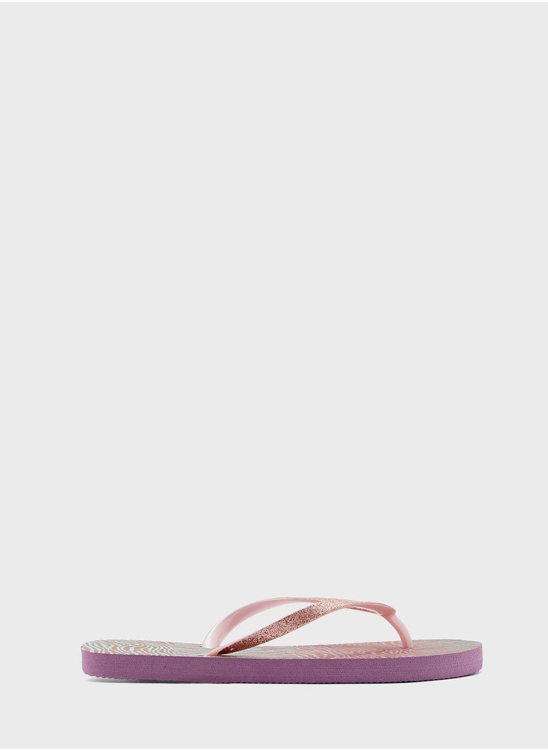 Ginger - Ombre Zebra Print Flip Flops - Image 1