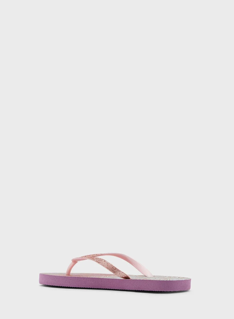 Ginger Ombre Zebra Print Flip Flops