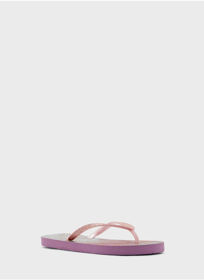Ginger - Ombre Zebra Print Flip Flops - Image 1