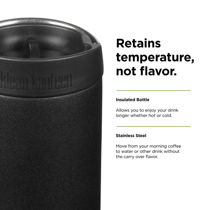 Klean Kanteen TKWide Insulated Coffee Tumbler with CafÃ© Cap - Stainless Steel Coffee Tumbler - Black, 12 oz - Image 4