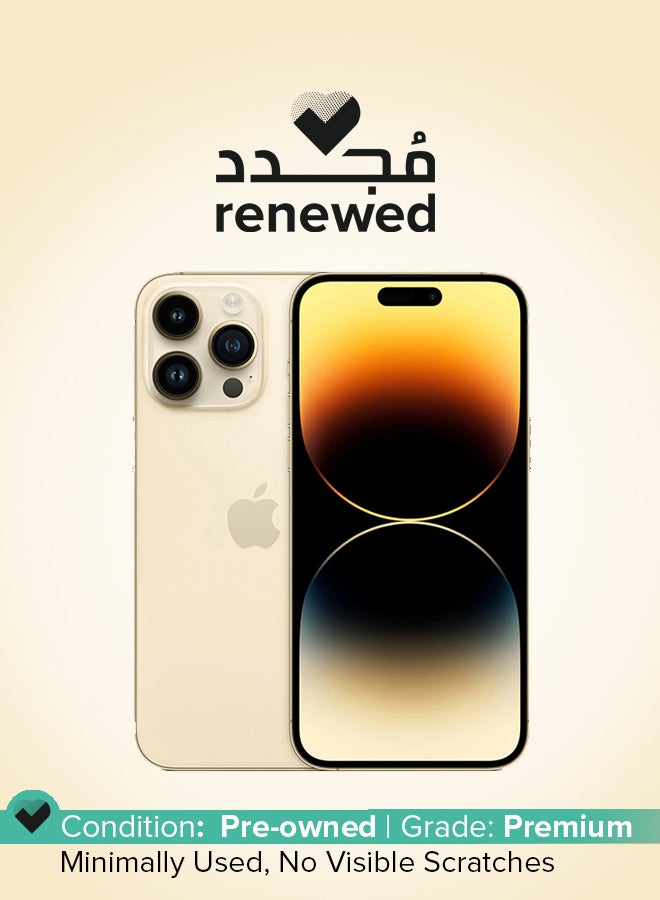 Renewed - iPhone 14 Pro Max 256GB Physical Dual SIM Gold 5G With Facetime - Physical Dual SIM Version