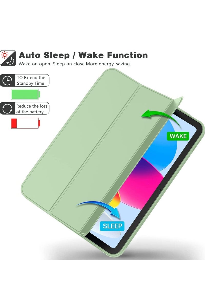 ELTRAZONE New iPad 10.9 Inch Case 2022 (10th Gen) with Pencil Holder - Trifold Stand Smart Case with Soft TPU Back, Auto Wake/Sleep - Matcha Green - Image 4
