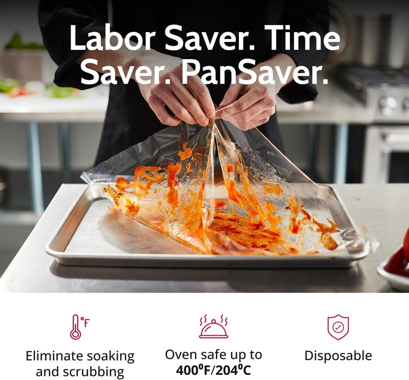 PanSaver Ovenable Full Size Pan Liners - 2-1/2-Inch & 4-Inch Deep, Aluminum, Transparent - Image 2
