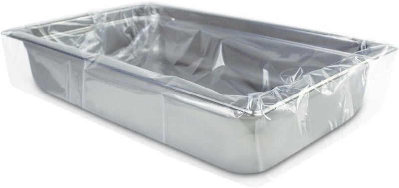 PanSaver Ovenable Full Size Pan Liners - 2-1/2-Inch & 4-Inch Deep, Aluminum, Transparent - Image 1