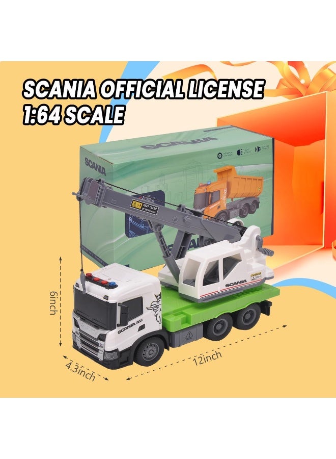 The Toys Home Smart BeBe Official Licensed Scania Crane Truck Toy Friction Powered with Rotatable Retractable Raisable Crane Arm with Pully System Lights and Sounds Boys & Girls Gifts - Image 3