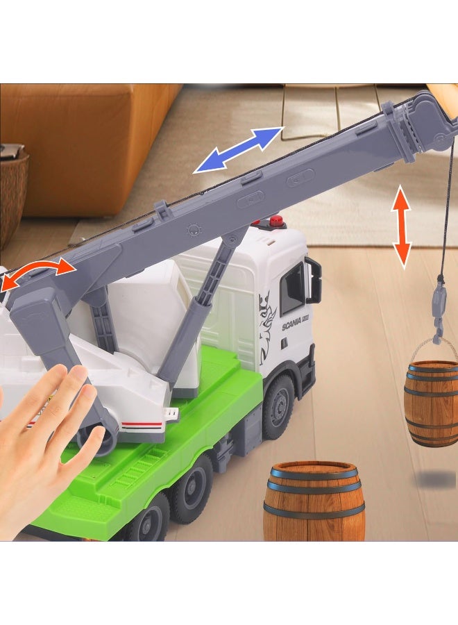 The Toys Home Smart BeBe Official Licensed Scania Crane Truck Toy Friction Powered with Rotatable Retractable Raisable Crane Arm with Pully System Lights and Sounds Boys & Girls Gifts - Image 4