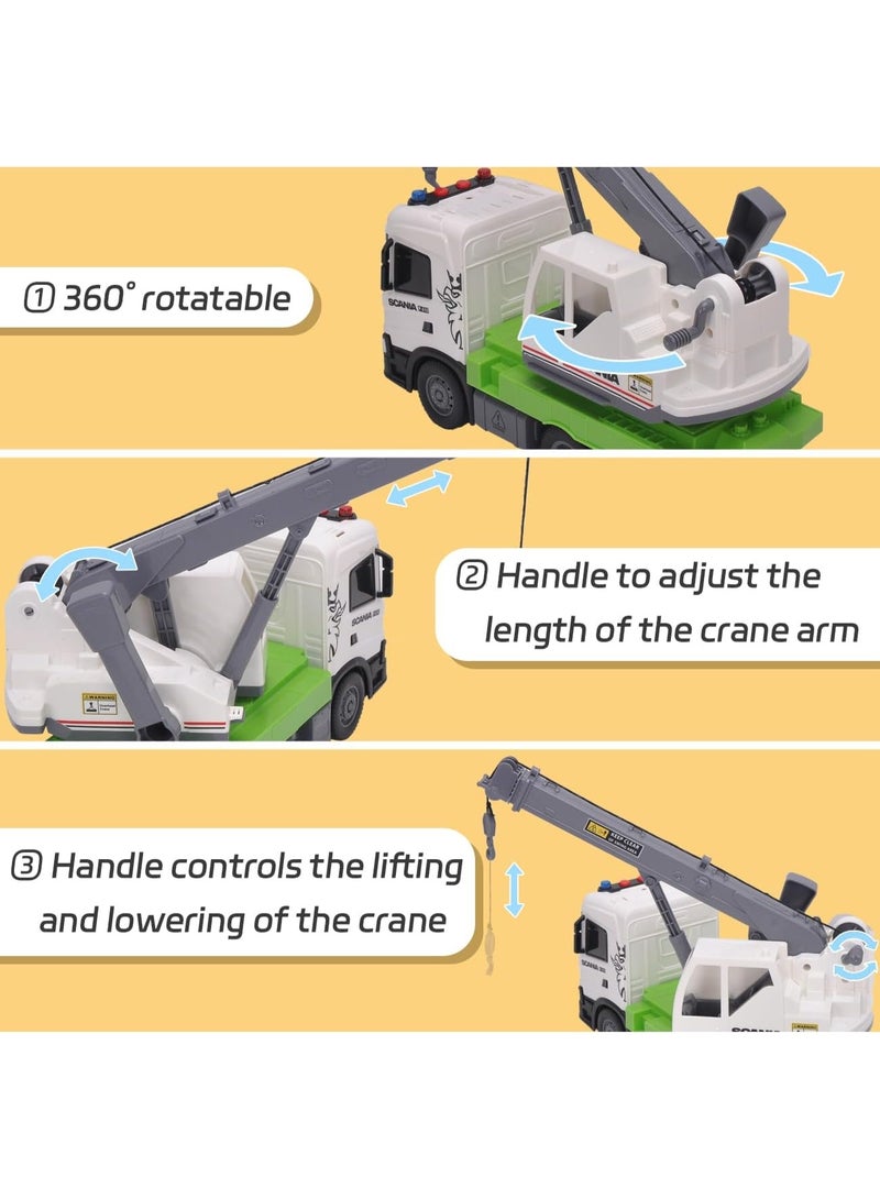 The Toys Home Smart BeBe Official Licensed Scania Crane Truck Toy Friction Powered with Rotatable Retractable Raisable Crane Arm with Pully System Lights and Sounds Boys & Girls Gifts - Image 5