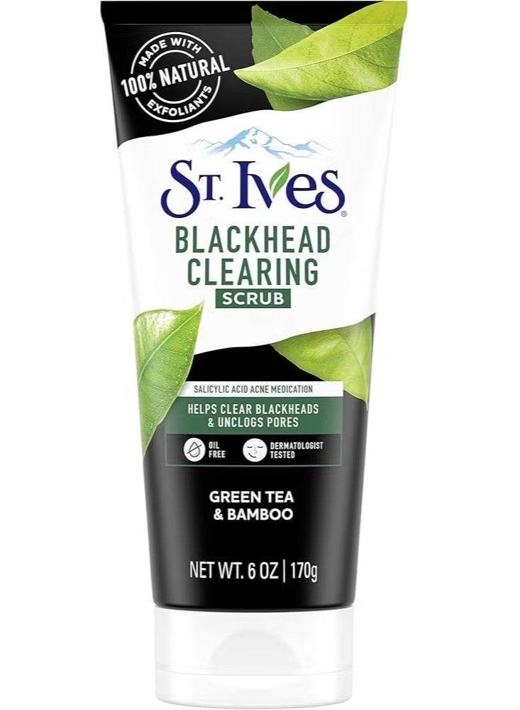 Blackhead Clearing Face Scrub Green Tea Deep Exfoliating Scrub Helps Unclog Pores 170g